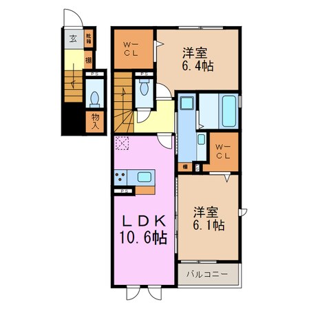 レガーロニッシンの物件間取画像